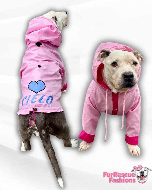 Personalized Embroidered Dog Rain Jacket - Cape - Vest - Pick your colors!