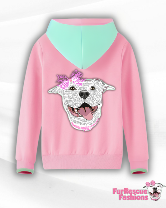Pittie PAWfection: A Love List Matching - Girl - Human Hoodie (Any Pattern Available)