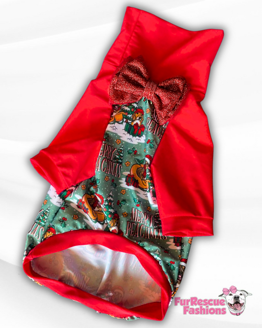 2025 Get Merry - Christmas Dog Shirt With Bow tie