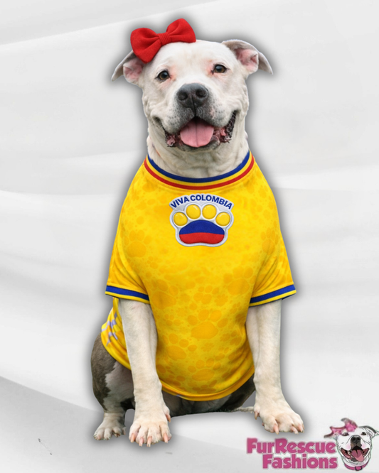 Colombia Dog Jersey or Ruffle Dress – Soccer Cup 2026 | Custom Pet Soccer Shirt ⚽️🐾