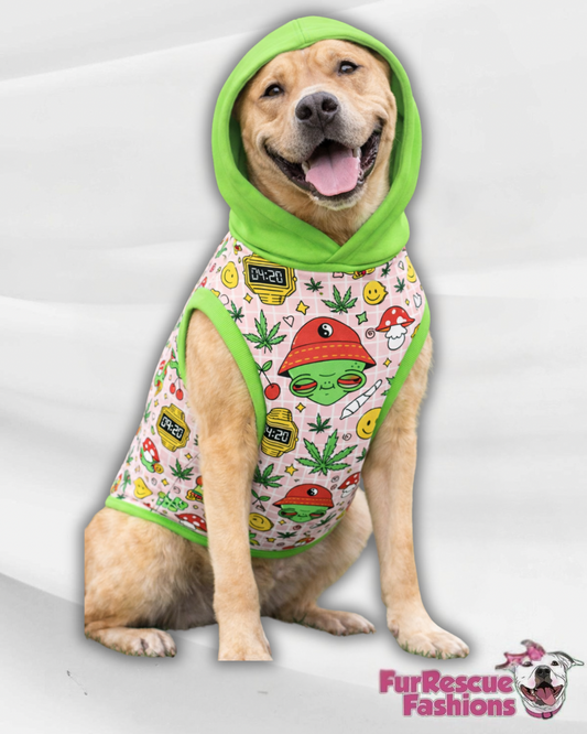 High Times Pajama with Green Neck & Trim/Sleeves