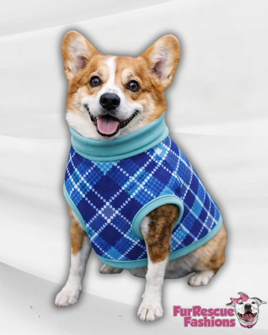 Ocean Breeze Plaid Pajama with Aqua Neck & Trim/Sleeves