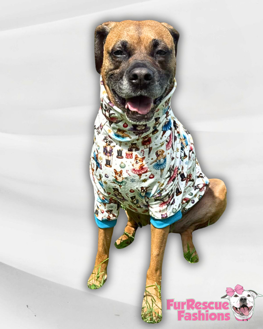 Nutcracker Ballet Dogs - Dog Pajama with Baby Blue or Pink Neck & Trim/Sleeves