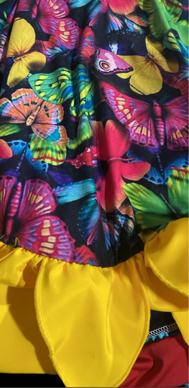 Butterflies & Sunflowers Petal Skirted Ruffle Dress