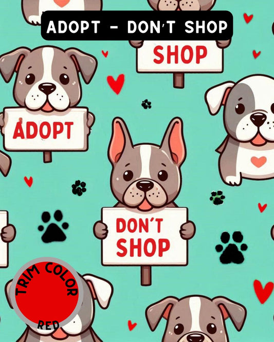 Adopt Don’t Shop - Dog Pajama with Red Neck & Trim/Sleeves