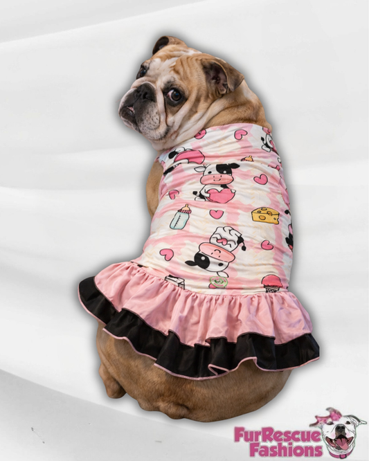 Moo-My Sweetheart Ruffle Dress