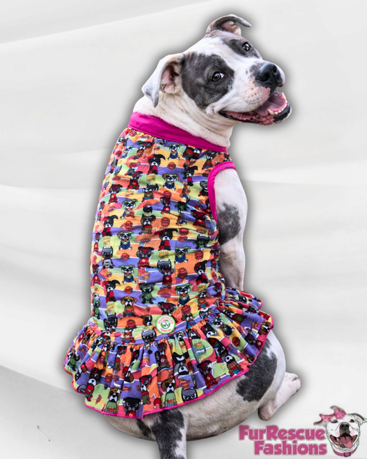 SuPAW heroes besties Dog Dress With Ruffle / With Sleeves or Sleeveless