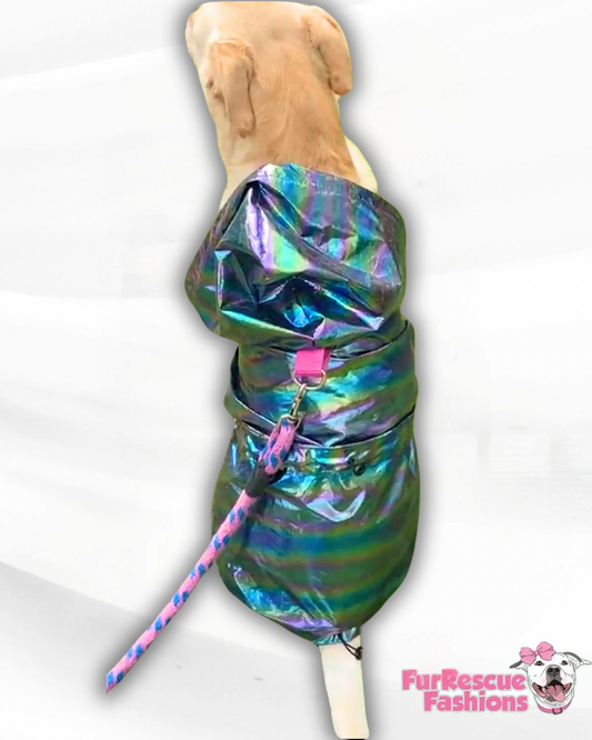 Silver Rainbow Iridescent Rain Jacket - Cape - Vest