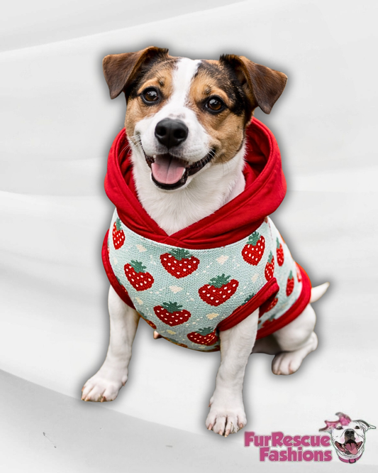 Berry Sweet Knit Pajama with Red Neck & Trim/Sleeves