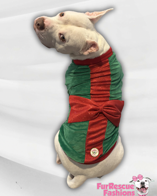 Christmas Gift Bow Dog Sweater