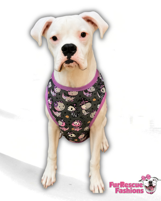 Spellasaurus Squad - Dog Pajama with Lavender Neck & Trim/Sleeves
