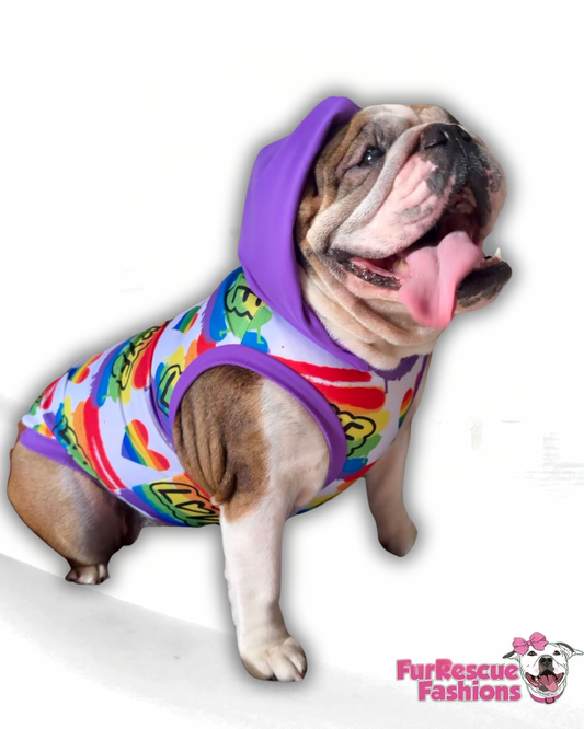 Love Is Love Always Dog Pajama with Purple Trim