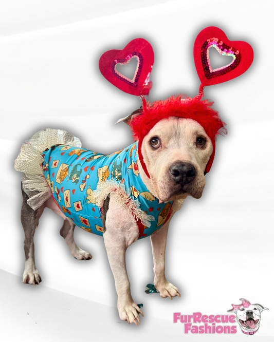 My Fur-Ever Valentine Dog Shirt With Tulle Accent (Available in any pattern)