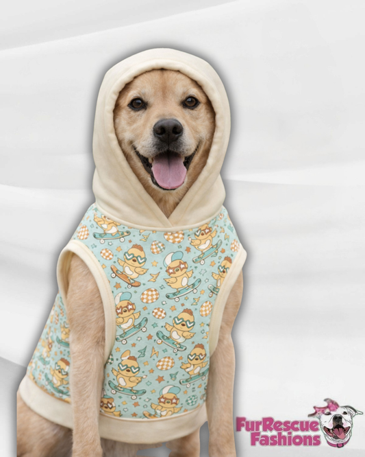 Skater Chick Squad Pajama with Cream Neck & Trim/Sleeves