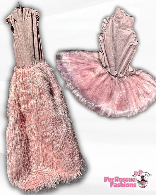 Furry Fairy-Tail Gala Dog Gown - 2 Styles WITH & WITHOUT Attachable Train