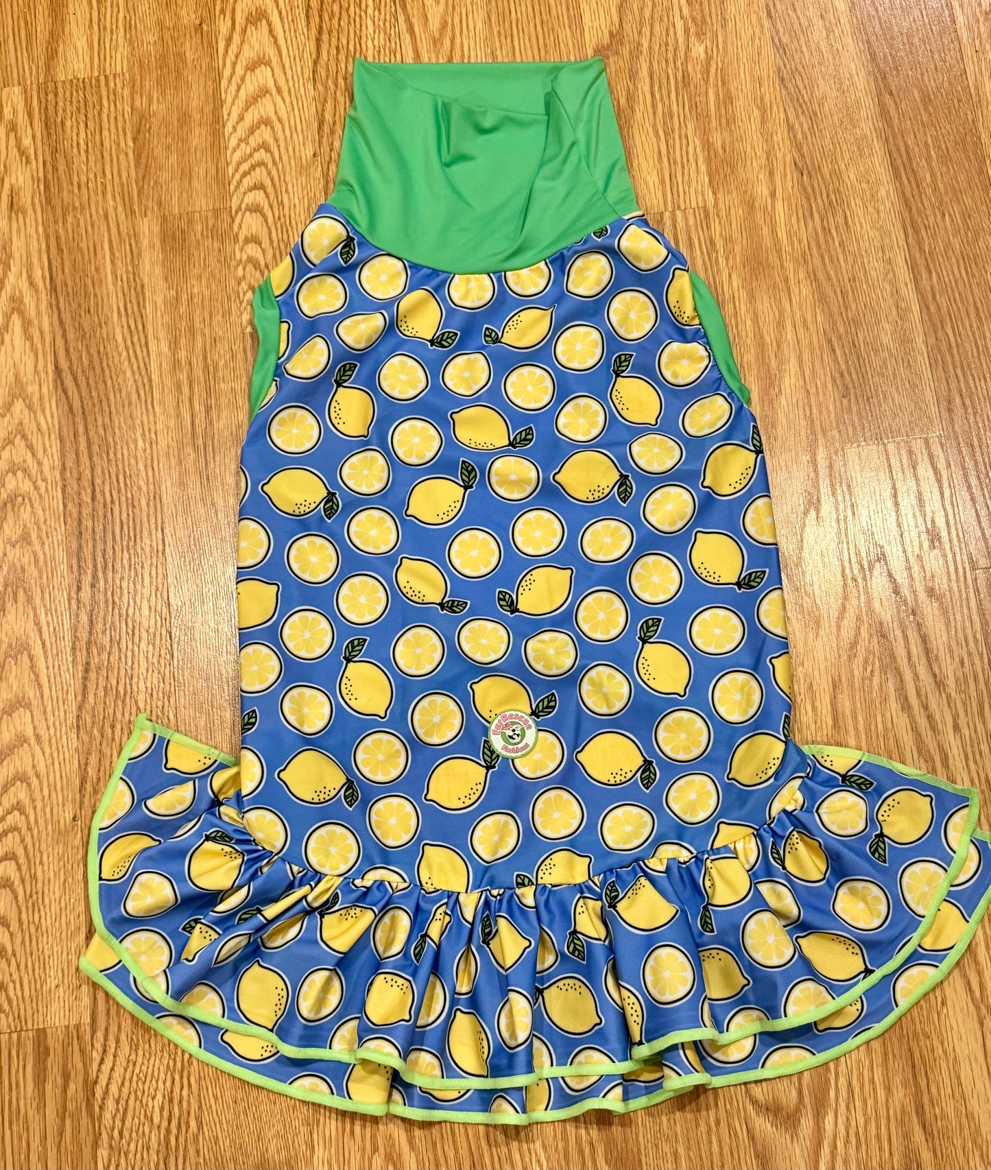 Main Squeeze Lemons Pawty Dog Pajama with Green or Black Neck & Trim/Sleeves