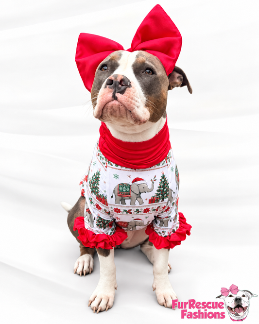 2026 Christmas Dog Shirt With Ruffles