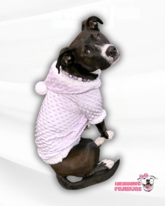 Bubble Lilac Raglan With Hoodie & Pompom in Ultra-luxe & Sherpa