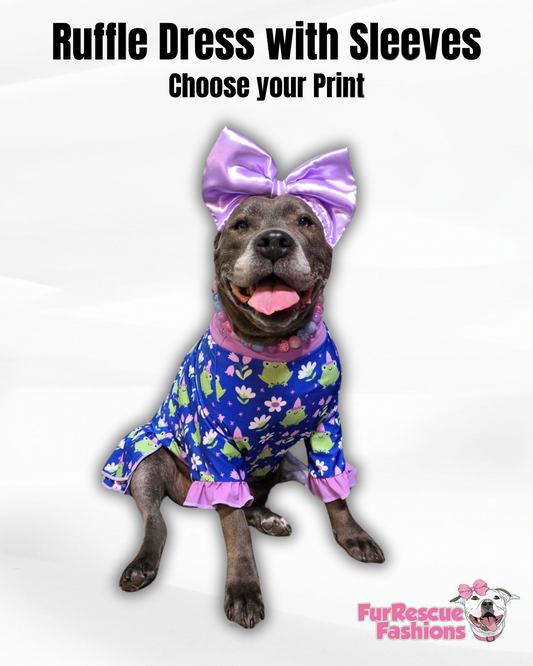 2025 Spring & Easter Dog Dress With Ruffle / With Sleeves or Sleeveless (Available in any pattern)