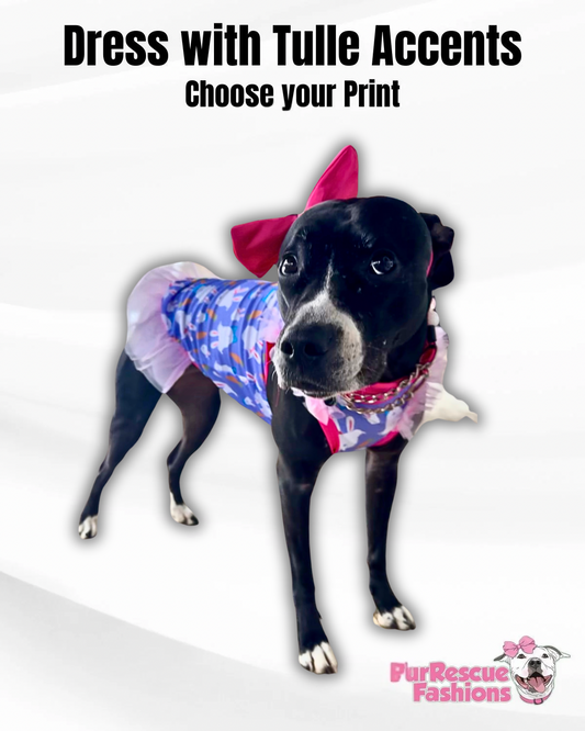 2025 Spring & Easter Dog Shirt With Tulle Accent (Available in any pattern)
