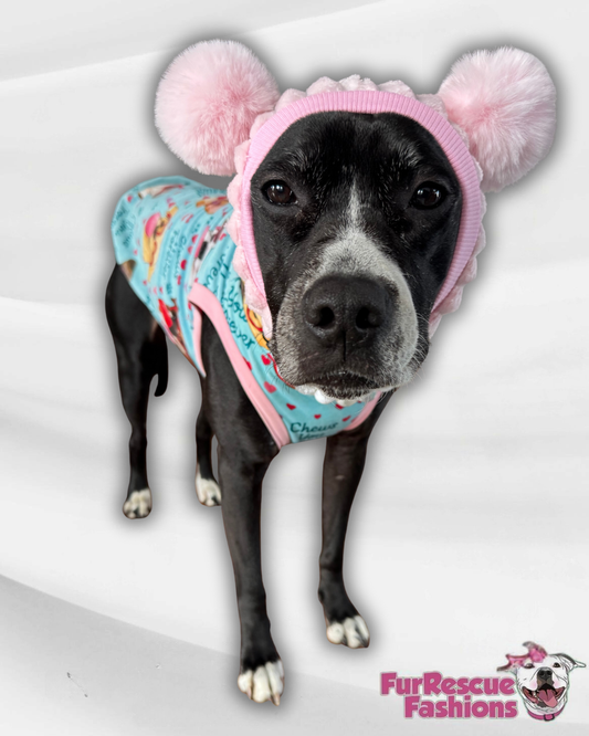 My Fur-Ever Valentine Dog Snood with Pompoms