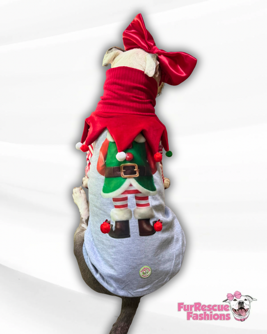 Santa’s Littlest Helper Dog Shirt (Sleeveless or With Sleeves)