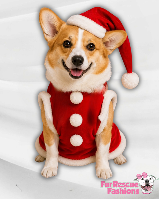 Santa & Pompoms Sleeveless Dog Shirt