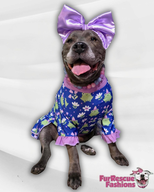 Frog-et About It Dog Dress With Ruffle / With Sleeves or Sleeveless