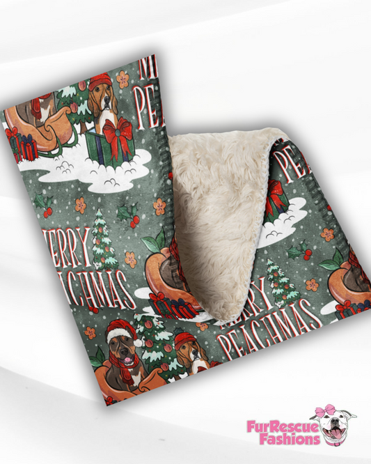 2025 Get Merry - Christmas Throw Blanket With Sherpa Lining