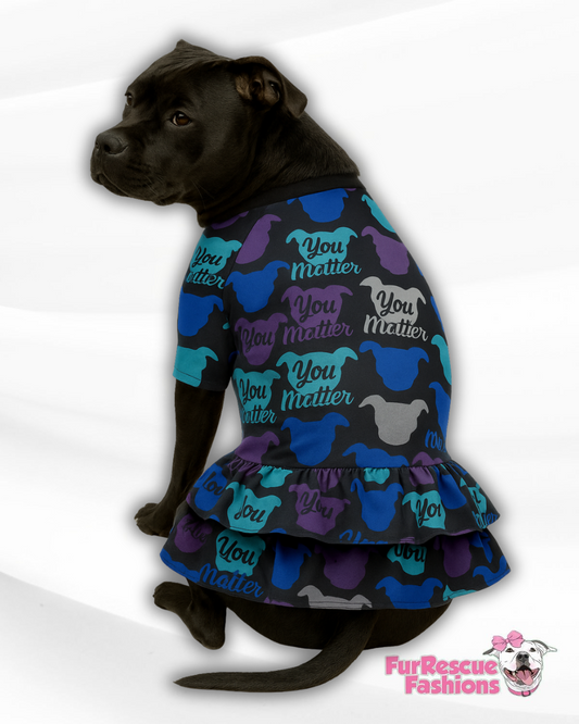 You Matter Dog Dress With Ruffle / With Sleeves or Sleeveless