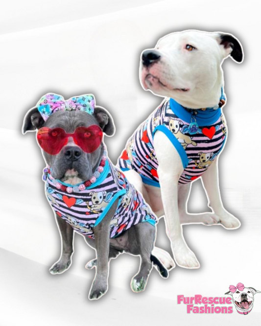 CuPAWed Shuffle - PAWjama with Sky Blue Neck & Trim/Sleeves