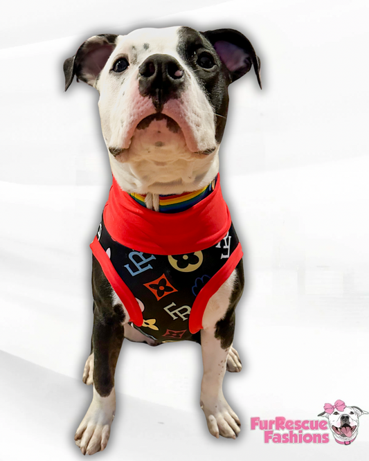 Furri Vuitton Multicolor - PAWjama with Black Neck & Trim/Sleeves