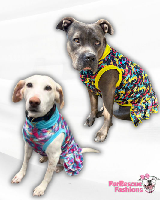 JAWS 50th Anniversary & Shark Week Dog Dress With Ruffle / With Sleeves or Sleeveless (Available in any pattern)
