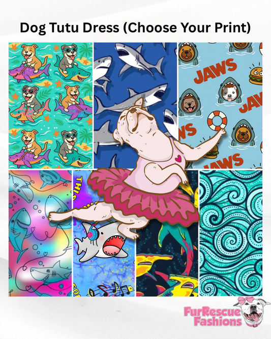 JAWS 50th Anniversary & Shark Week Dog Tutu Dress (AVAILABLE IN ANY PATTERN FROM THE PREORDER)