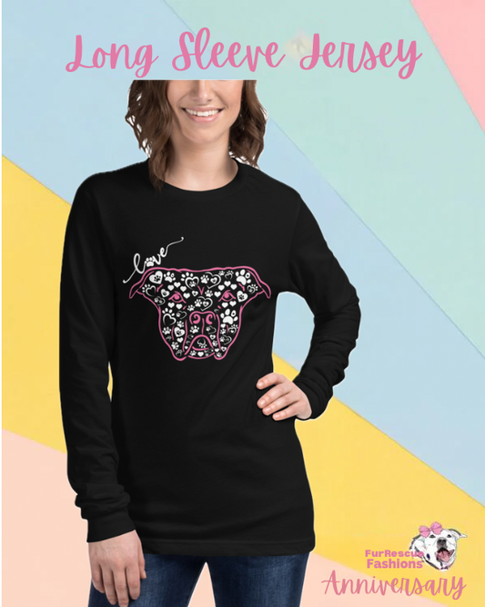Pitties Are Love Unisex Long Sleeve Jersey