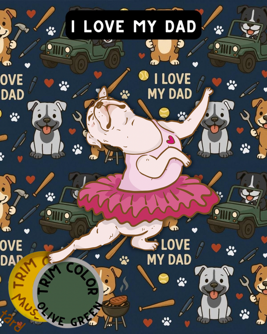 I Love My Dad Dog Tutu Dress