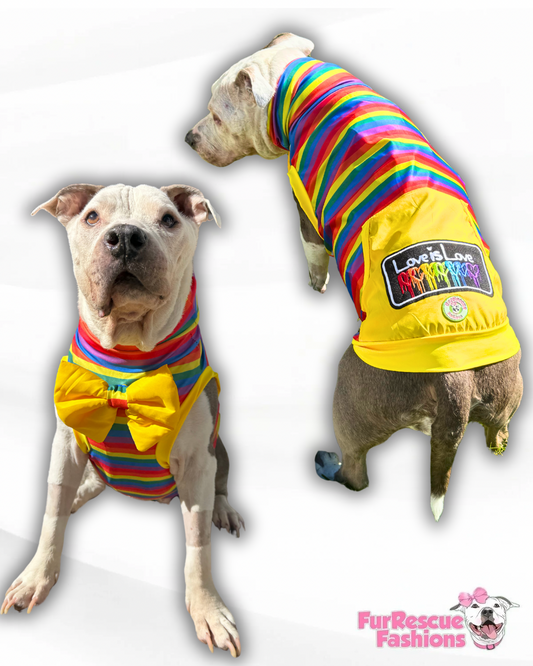 Proud Love Dog Shirt with Bow tie