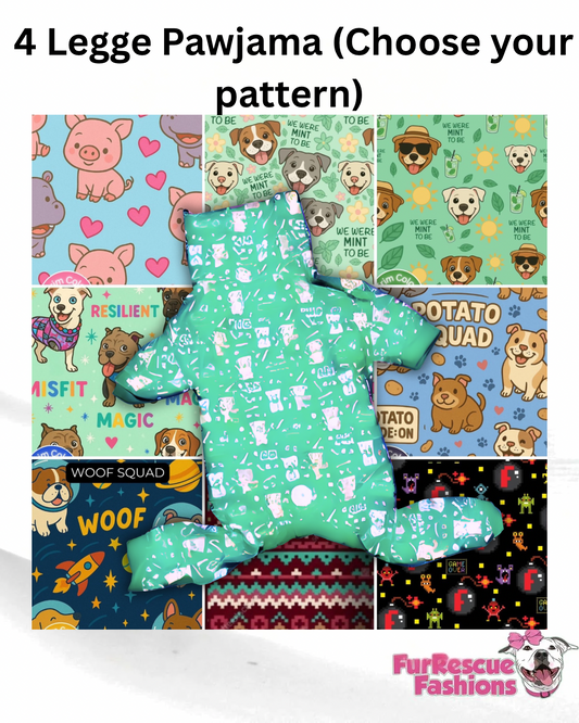 2025 Pup-pourri Pre-Order 4 Legged PAWjamas with Turtle Neck (Available in any pattern)