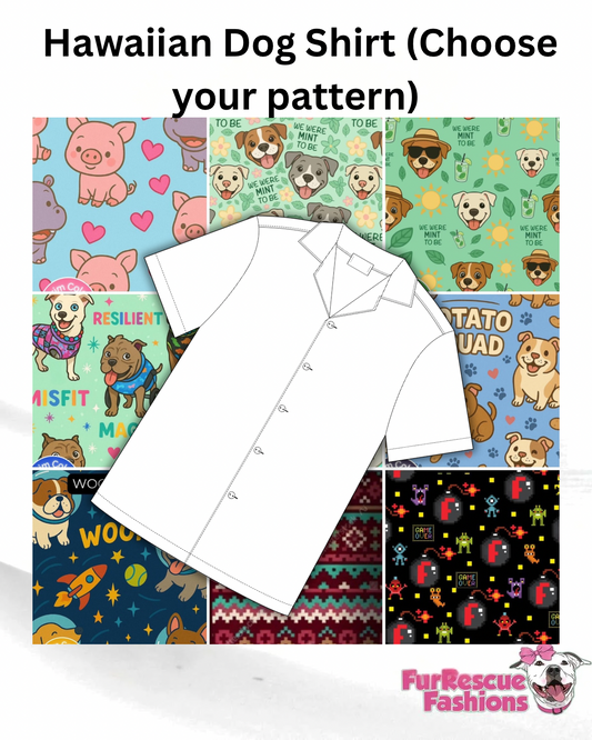 2025 pup-pourri DogHawaiian Faux Button Up Shirt With Sleeves