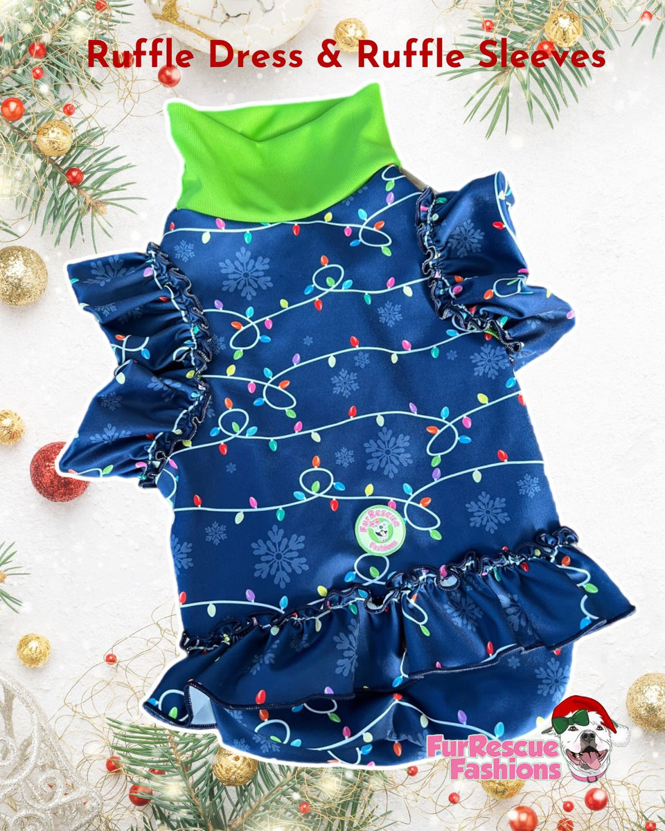 Big Dog Christmas Dress with UV Protection FurRescueFashions