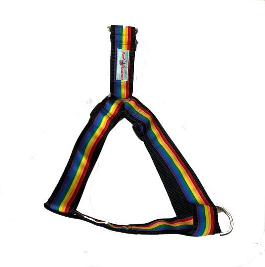 Pride Flag Rainbow Black No-pull Harness - 1.5"