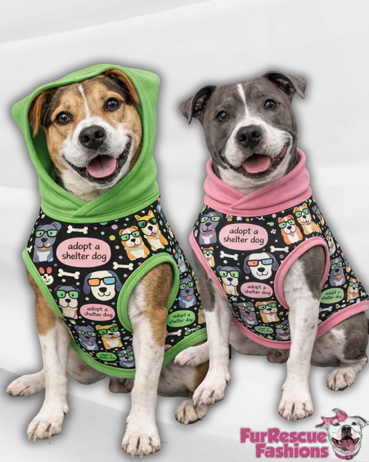 Adopt A Shelter Dog - Dog Pajama with Green Neck & Trim/Sleeves