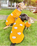 Counting Sheep Mustard Knit Dog Vest