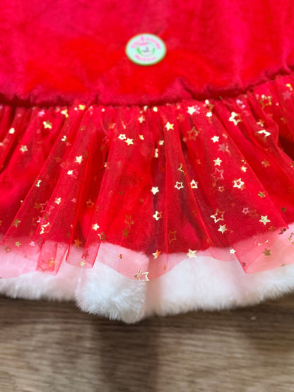 Holiday Velvet Sparkle Dress With Bow Headband And With or Without Cape