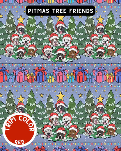 Pitties in the Pines Dog Pajama with Ref Neck & Trim/Sleeves