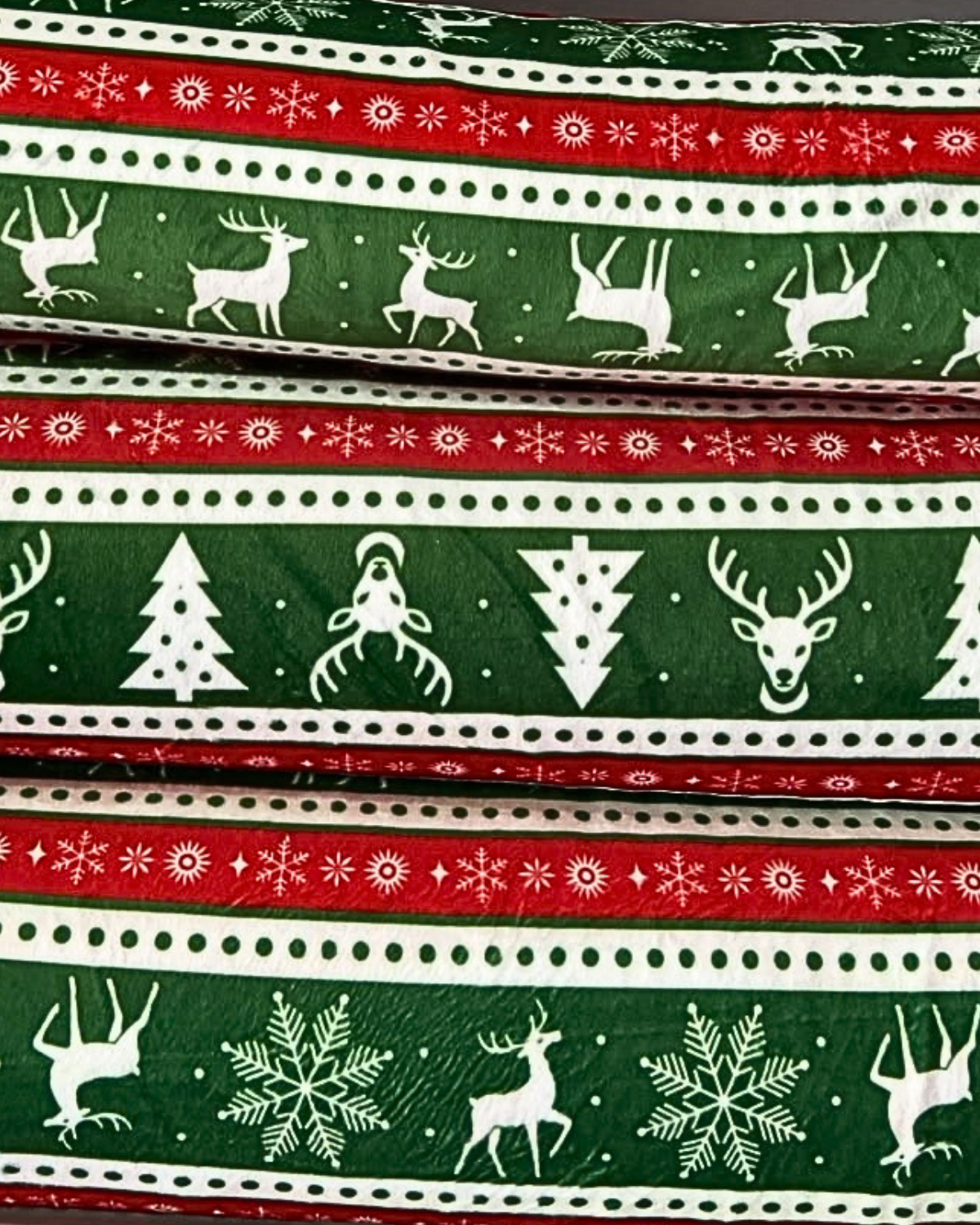 Christmas Reindeer Fair Isle Ultra-Luxe - Dog Pajama with Red Neck & Trim/Sleeves