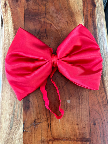 Oversized Coquette Satin Dog Bow