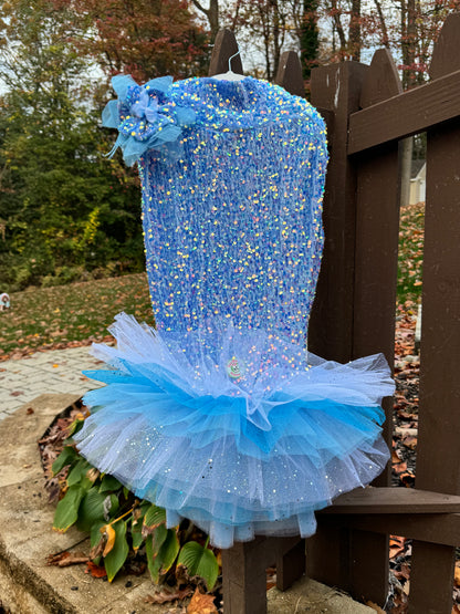 Sparkly Frozen Winter Magic Dog Dress