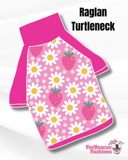 Daisy Strawberry Pajama with Hot Pink  Neck & Trim/Sleeves