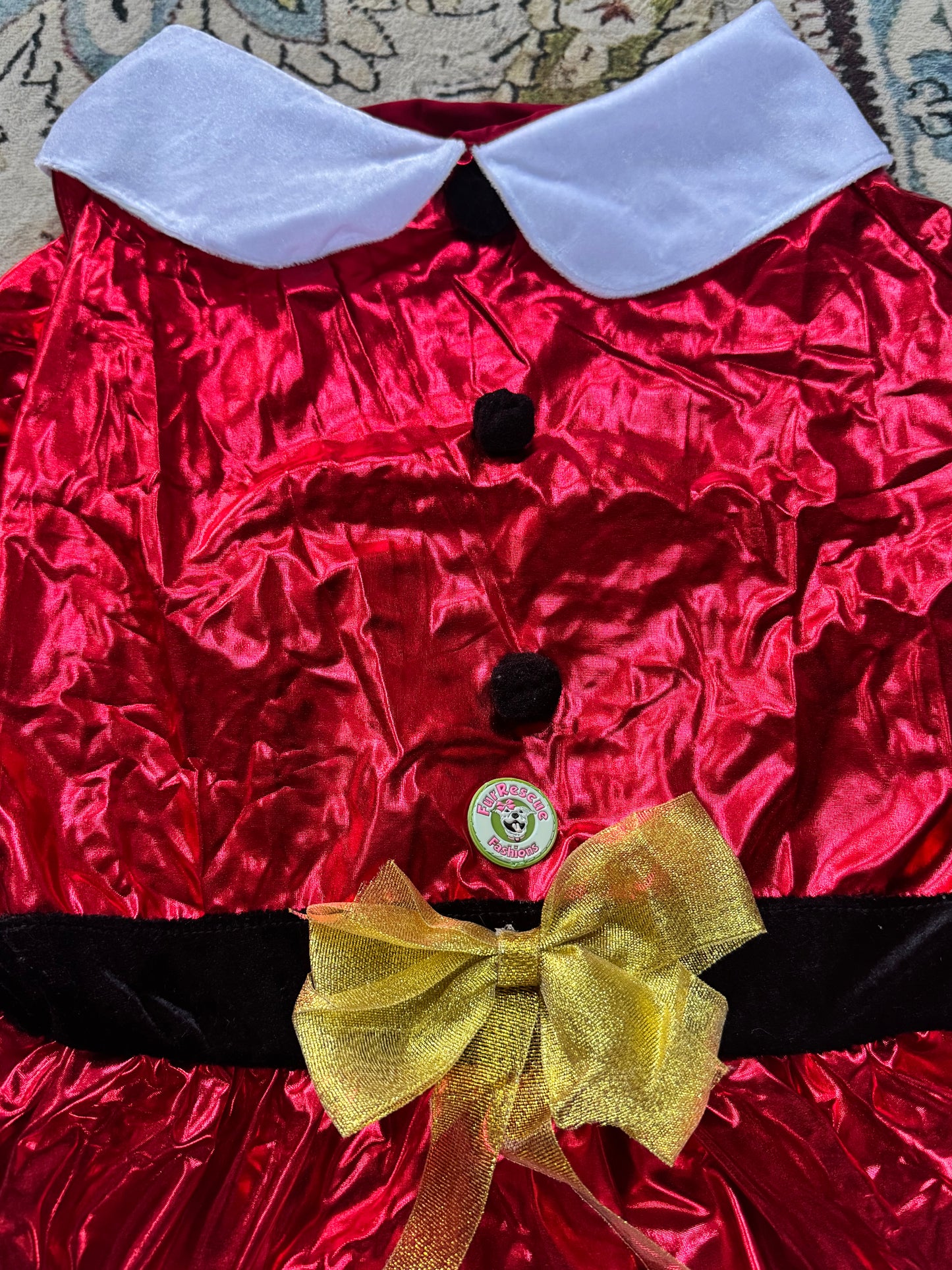 Red Metallic Mrs. Claus Dog Dress